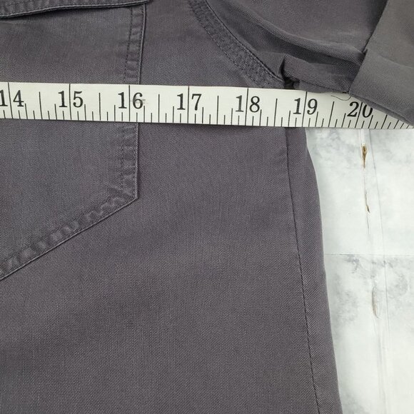 Banana Republic Oversized S Gray utility Button up Shirt Cuffed Short sleeves - Picture 5 of 5